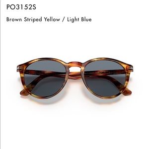 Persol Brown Sunglasses with Light Blue Lense